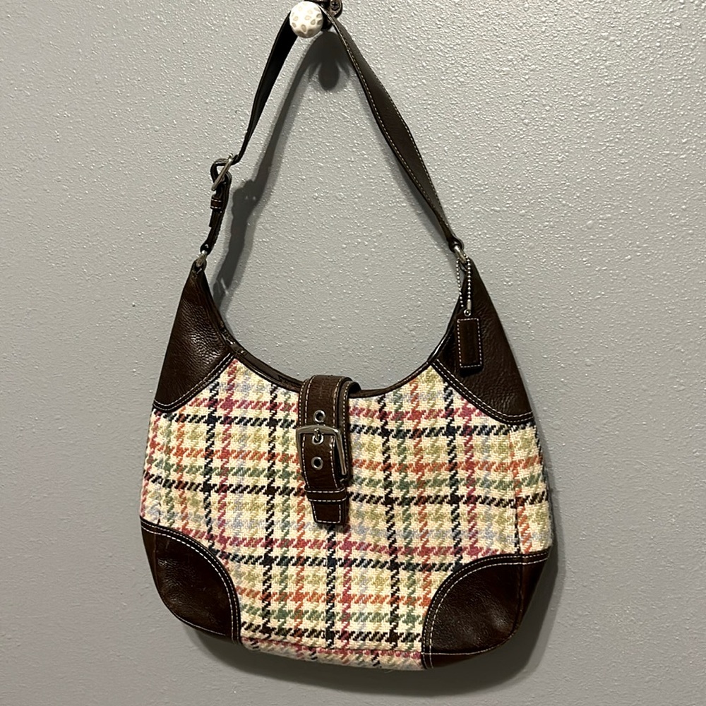 Coach Wool Plaid purse